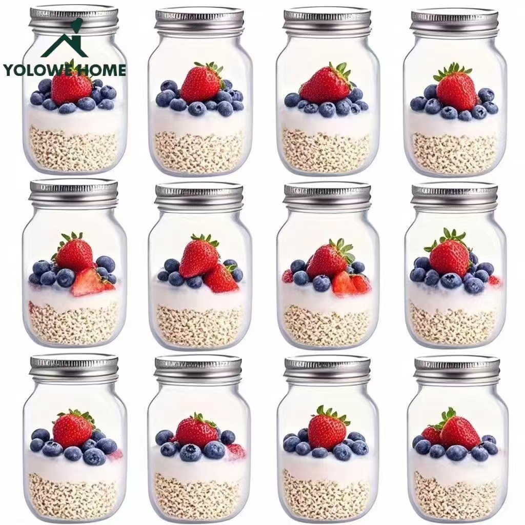 Baby Food Containers Glass - 6Pcs, 12Pcs, 500Ml/16Oz, Glass Mason Jars,