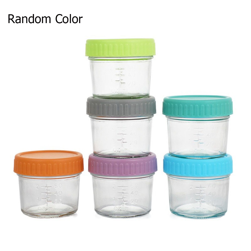 Baby Food Containers Glass - 6pcs Multipurpose Glass Baby Food Jar