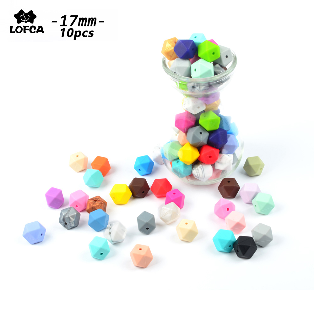 Baby Food Quality - LOFCA 17mm 10pcs Hexagon Silicone Beads