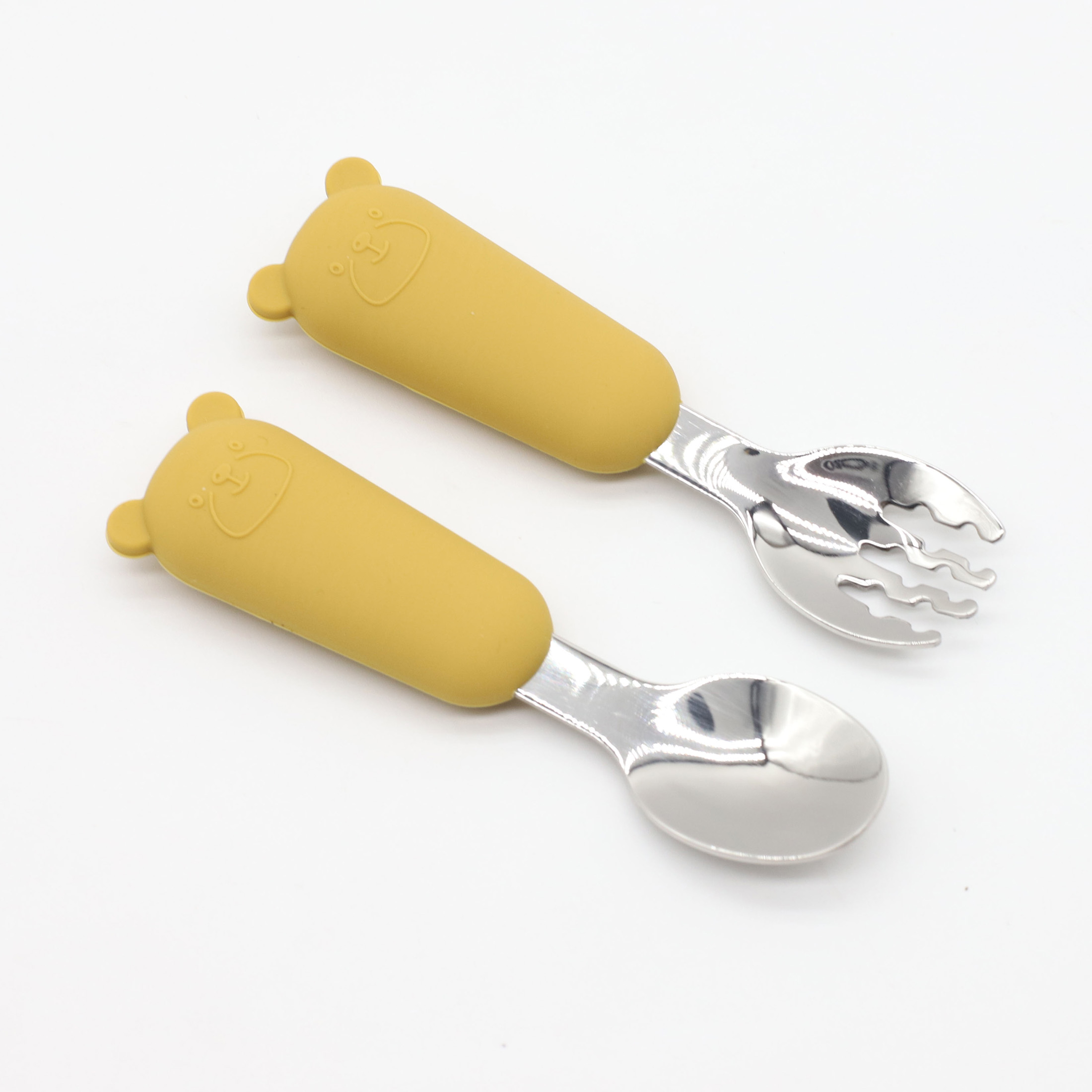 Baby Food Little Spoon - New Little Bear Cartoon Stainless Steel