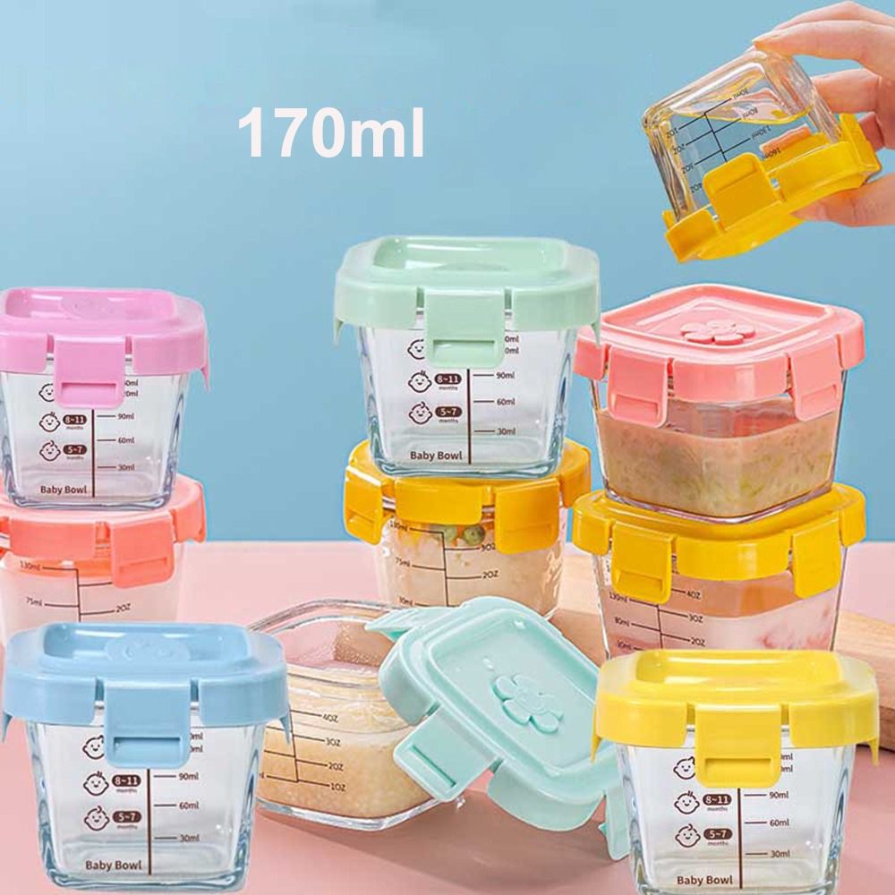 Baby Food Containers Glass - Fashion 170ml Food Storage Box Glass