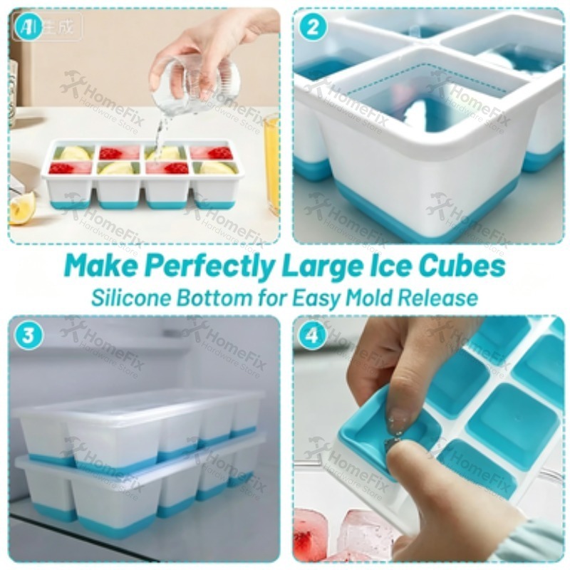 New 8‑Grid Ice Cube Mold, Soft - Baby Food Homemade recension och pris