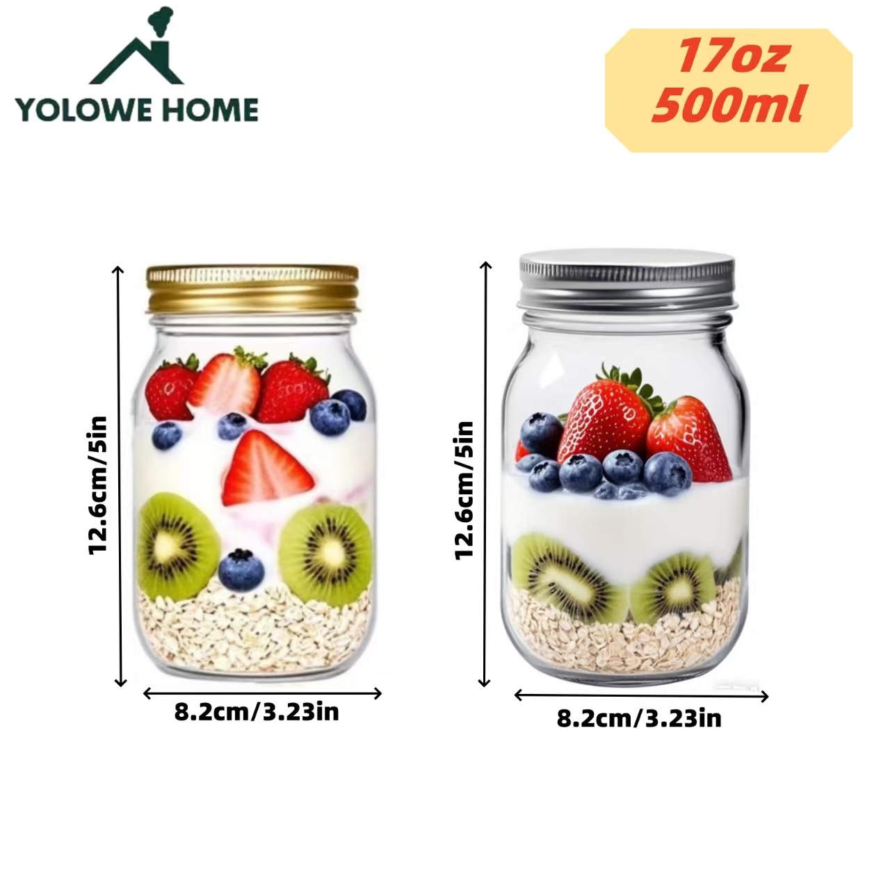 6Pcs, 12Pcs, 500Ml/16Oz, Glass - Baby Food Containers Glass recension och pris
