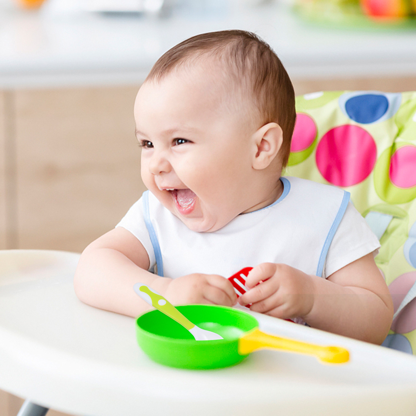 1Set Baby Spoons Forks Set Hig - Baby Food Quality recension och pris